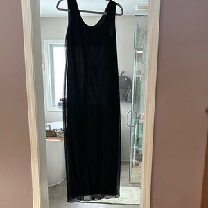 Blue Vintage Patra iridescent Sheer Maxi Dress